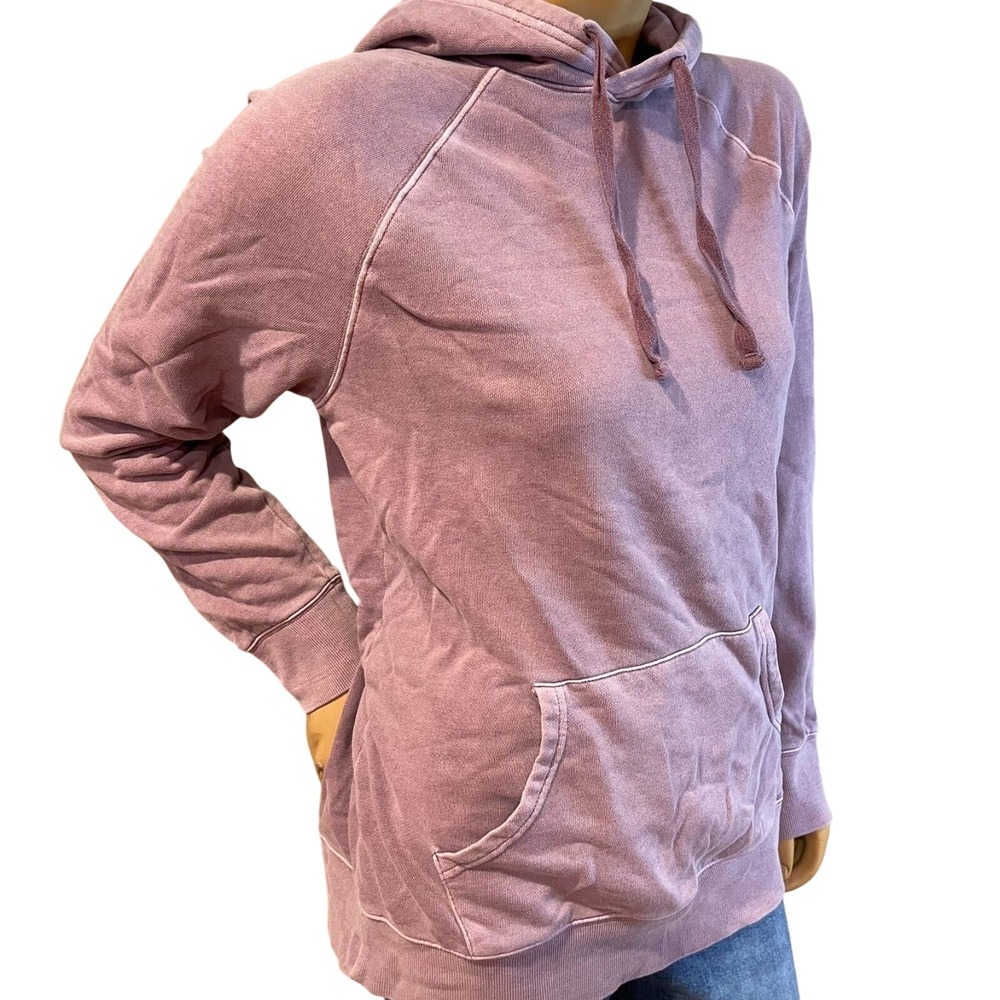 Goodfellow & Co Purple Hoodie M Raglan Sleeve Garment Dyed Pullover Sweatshirt